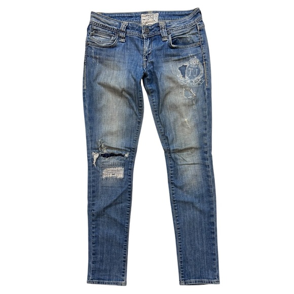 Taverniti Denim - Taverniti SO Jeans Womens 27 Low Rise Distressed Embroidered Skinny Denim Pants